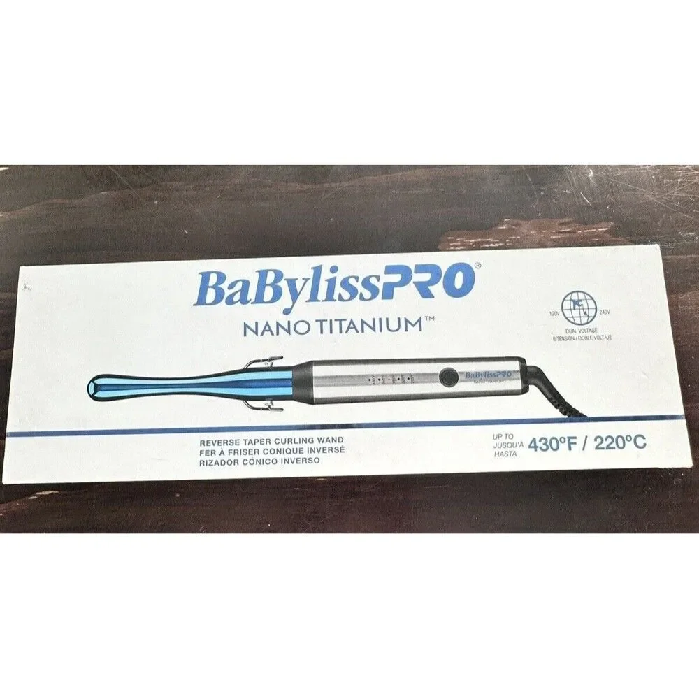 BaBylissPRO Nano Titanium Reverse Taper Curling Wand NEW